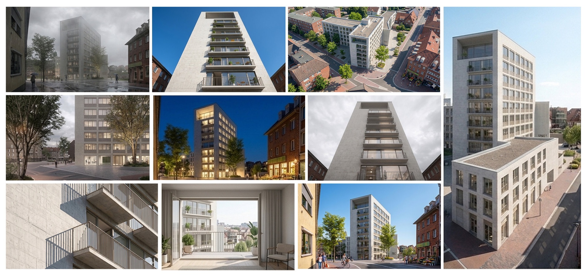 ©loomn - KI Architekturvisualisierung mit wechselnden Blickwinkeln und Lichtstimmungen