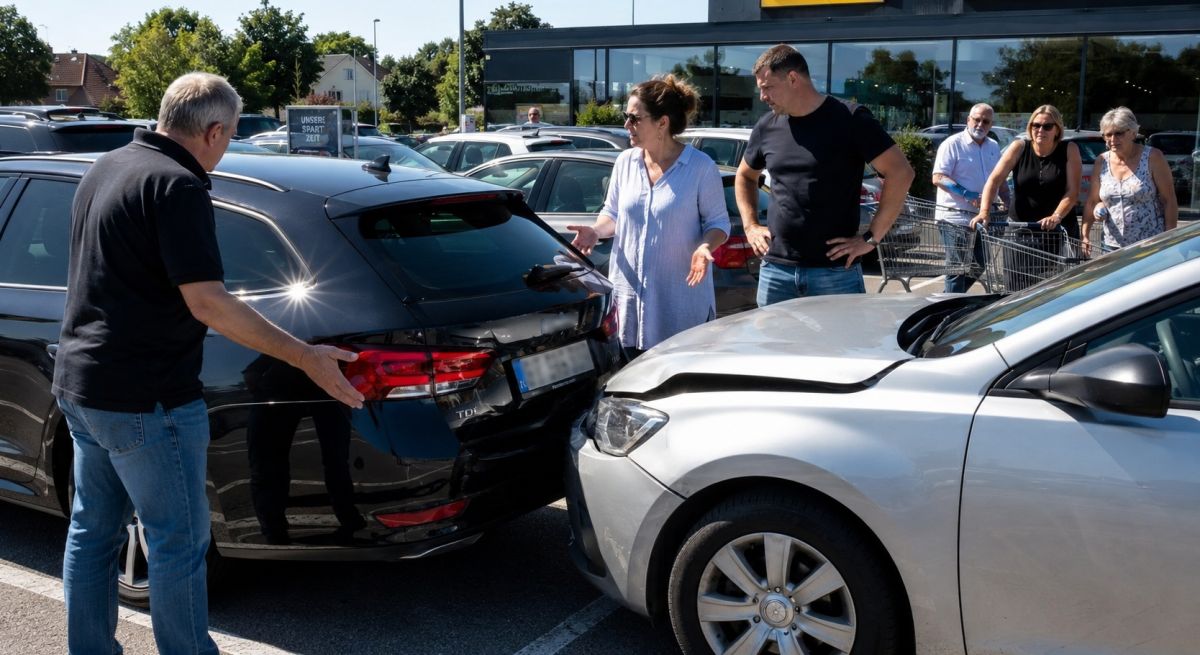 Auch ein kleiner Parkplatzrempler kann teuer werden. (Bild KI-generiert) (© Gutachter-in-NRW)