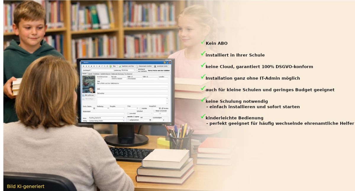 Ausleihe in einer mit der Software  BISaM SQL betriebenen Schulbücherei (© )