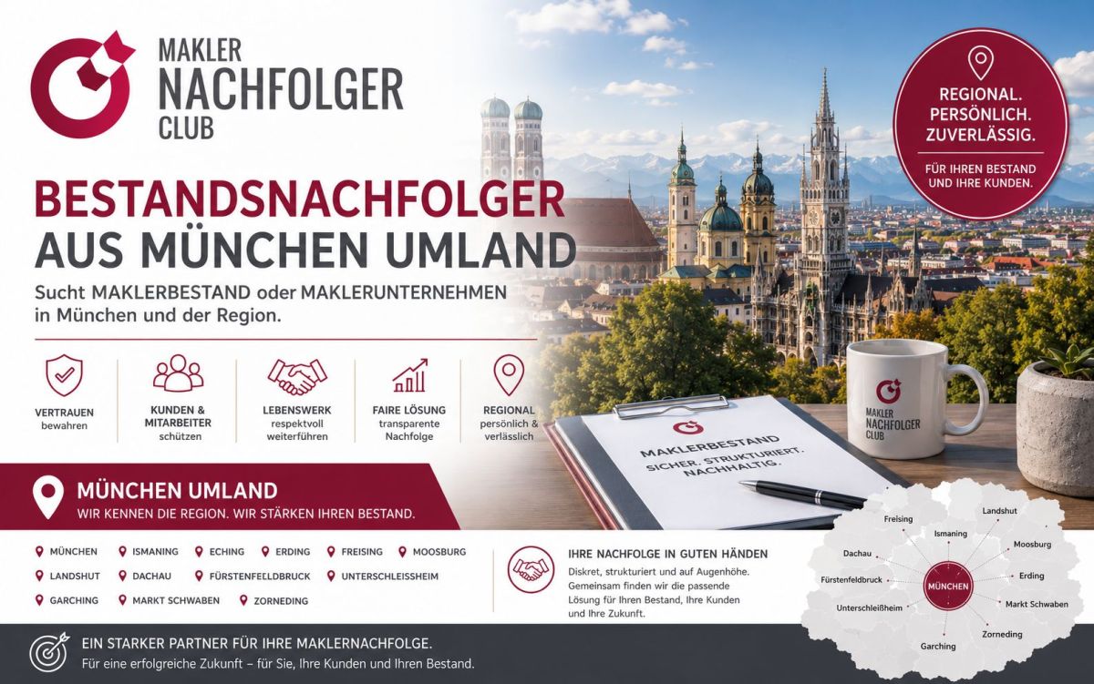 Maklerbestand verkaufen München Umland Nachfolge sichern (© )