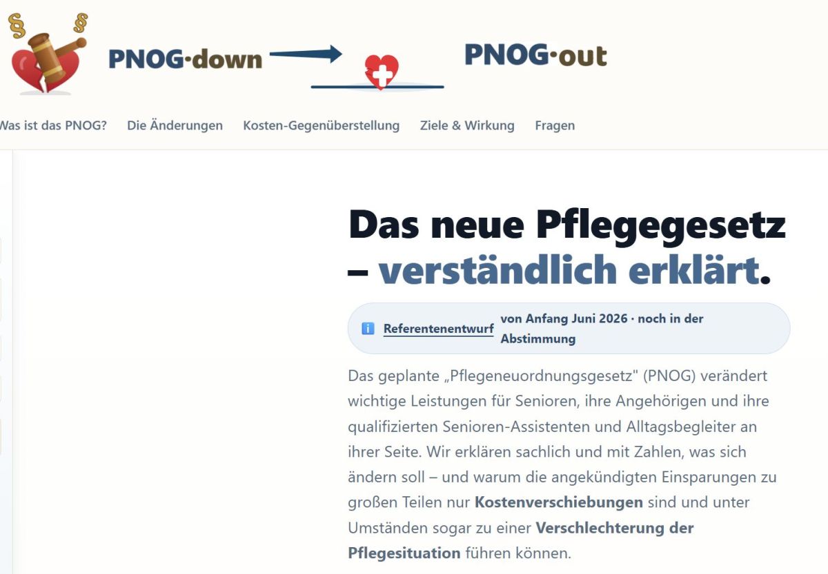 PNOG-down.de: Das neue Pflegegesetz - verständlich erklärt. (© BdSAD)