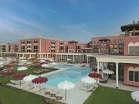 Mediterrane Poollandschaft im Luxusresort