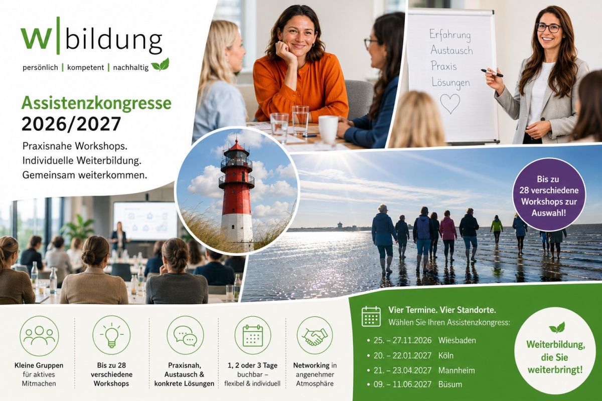 Assistenzkongresse 2026/2027 (© Wbildung Akademie GmbH, bearbeitet mit KI)