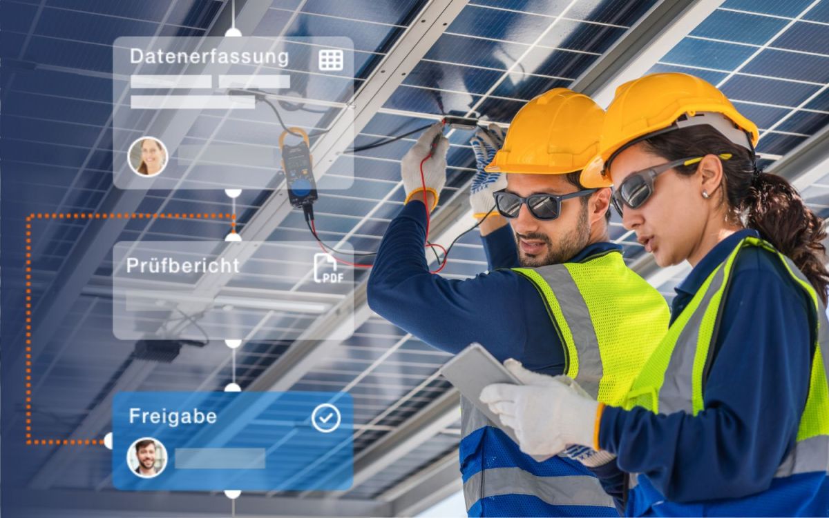 Wartung einer PV-Anlage mit Workflows von Flow360.io (© com.plex GmbH & P.CHOTTHANAWARAPONG)