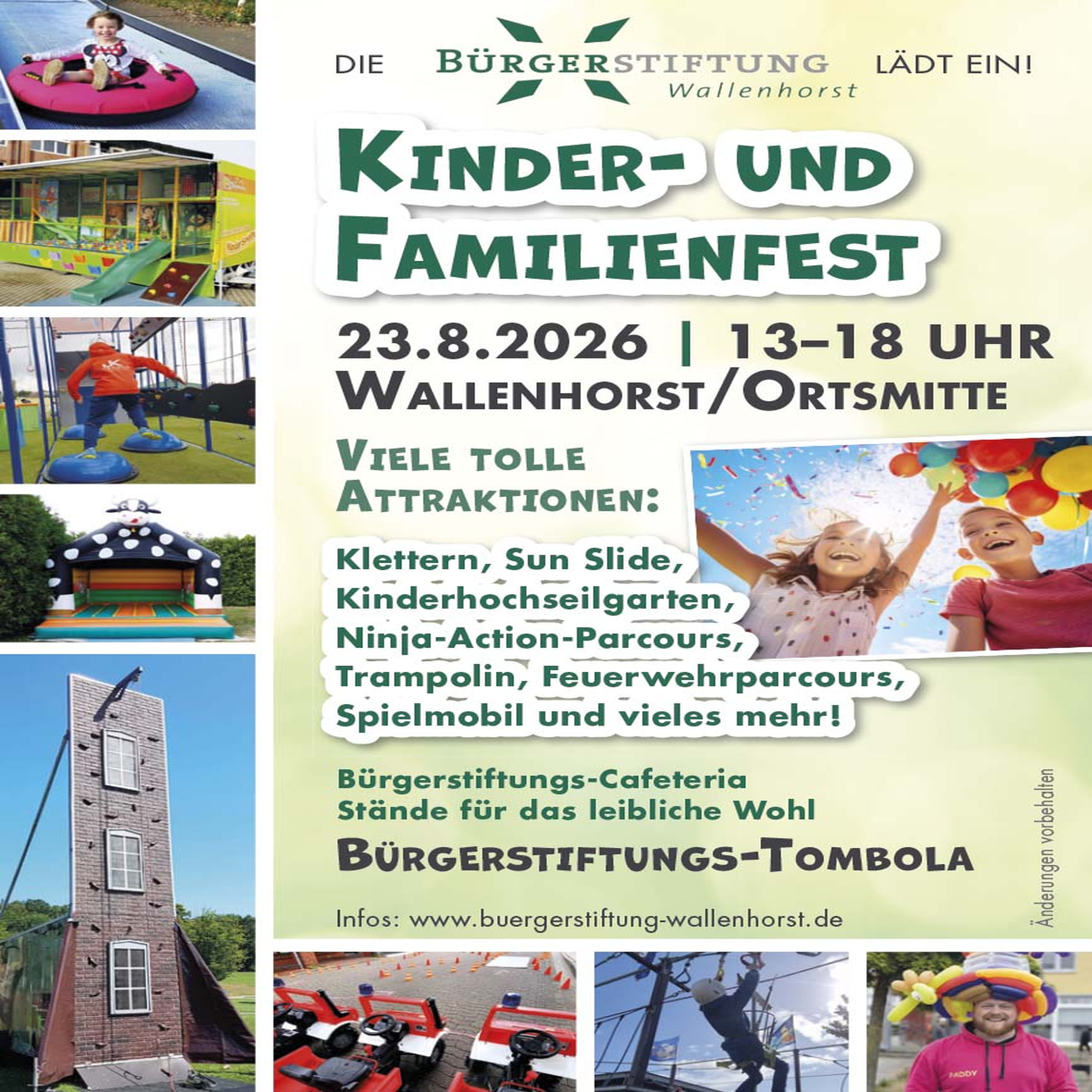 Flyer Kinder- und Familienfest der Bürgerstiftung Wallenhorst