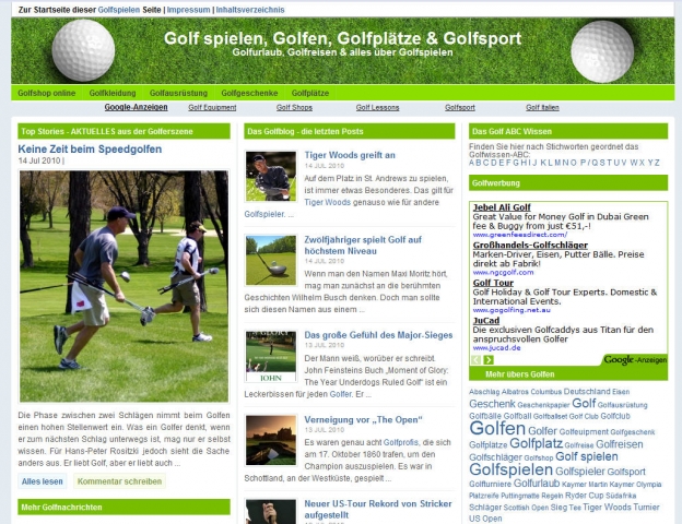 Golfen-Plattform golfspielen.com wird zur Nachrichtenseite Golfen-Plattform golfspielen.com wird zur Nachrichtenseite