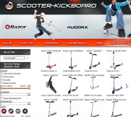 Scooter-Kickboard.de stellt innovative Scooter- und Kickboardauswahl online