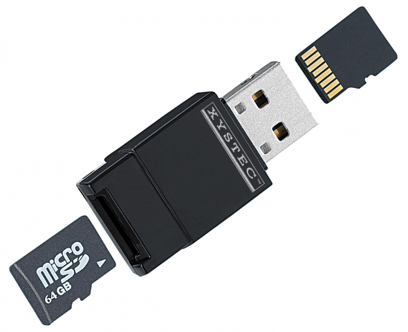 Xystec Dual-Mini-Cardreader&USB-Stick für 2x microSD/SDHC Xystec Dual-Mini-Cardreader&USB-Stick für 2x microSD/SDHC