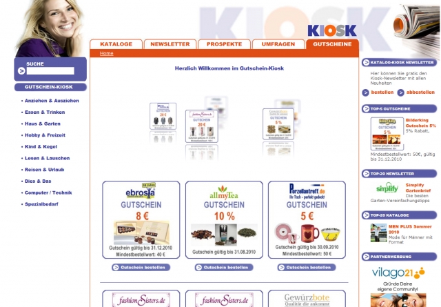 Kiosk Online-Dienste GmbH launcht Gutschein-Kiosk! Kiosk Online-Dienste GmbH launcht Gutschein-Kiosk!
