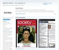 Das Magazin Society als iPad Ausgabe Das Magazin Society als iPad Ausgabe