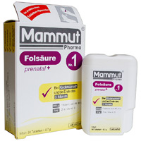 Mammut Folsäure prenatal - Nr. 1 zählt schon vor der Schwangerschaft Mammut Folsäure prenatal - Nr. 1 zählt schon vor der Schwangerschaft