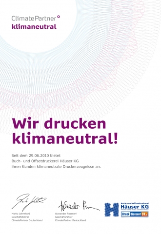 Klimaneutral gedruckt - Neuer Service der Häuser KG investiert in Windenergie Klimaneutral gedruckt - Neuer Service der Häuser KG investiert in Windenergie