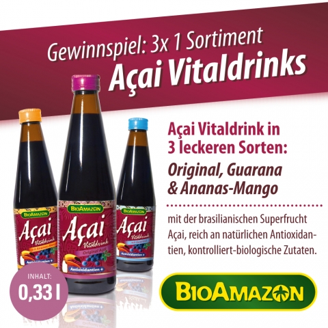 Neues Online-Gewinnspiel: Acai Vitaldrinks von BioAmazon