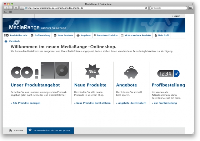 MediaRange relauncht Fachhandels-Auftritt mit zahlreichen neuen Features und Komfortfunktionen MediaRange relauncht Fachhandels-Auftritt mit zahlreichen neuen Features und Komfortfunktionen