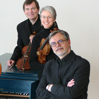Das Ensemble Parnassi musici: Matthias Fischer, Violine; Margaret MacDuffie, Violine; Martin Lutz, C