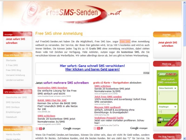 Free SMS ohne Anmeldung