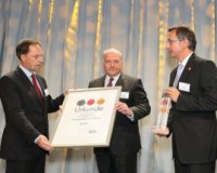 Holger Lösch (Bundesverband der Deutschen Industrie), Rainer Küchler und Rolf Diehl (Heraeus)