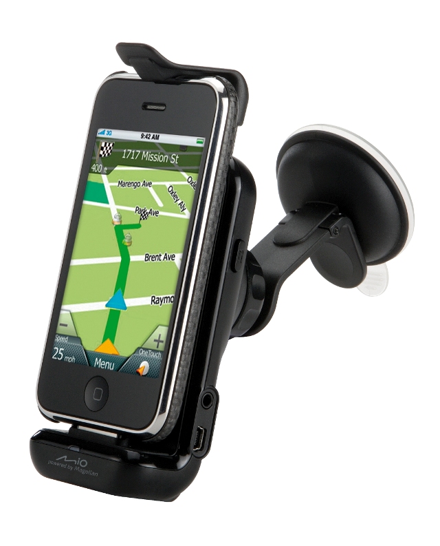 Mio: Erste GPS-Fahrzeughalterung für iPhone 4 Mio: Erste GPS-Fahrzeughalterung für iPhone 4