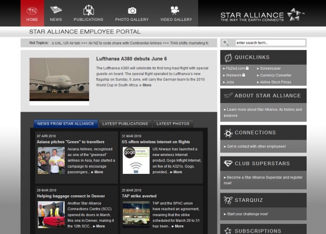 Relaunch von starallienceemployees.com - Informations-Plattform für die Star Alliance Familie Relaunch von starallienceemployees.com - Informations-Plattform für die Star Alliance Familie