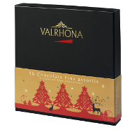 Die Weihnachtschatulle mit 16 feinen Schokoladenpralinen von Valrhona Die Weihnachtschatulle mit 16 feinen Schokoladenpralinen von Valrhona