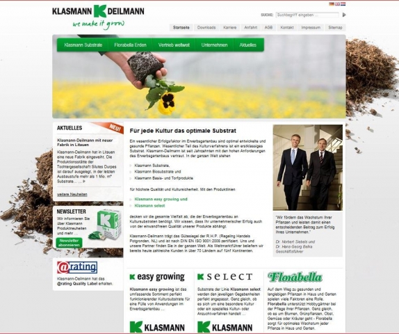 Klasmann-Deilmann mit neuer Website online