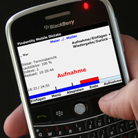 Findentity Mobile Dictate für BlackBerry-Smartphones