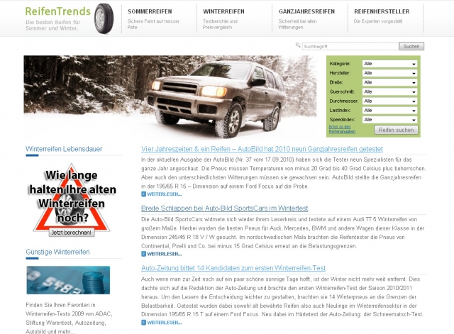 Winterreifen günstig - Reifentrends.de zeigt die besten Winterräder im Preisvergleich