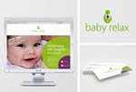 Das neue Corporate Design für die Babymassage-Praxis: Logo (o .r.), Visitenkarte (u. r..) und Websit Das neue Corporate Design für die Babymassage-Praxis: Logo (o .r.), Visitenkarte (u. r..) und Websit