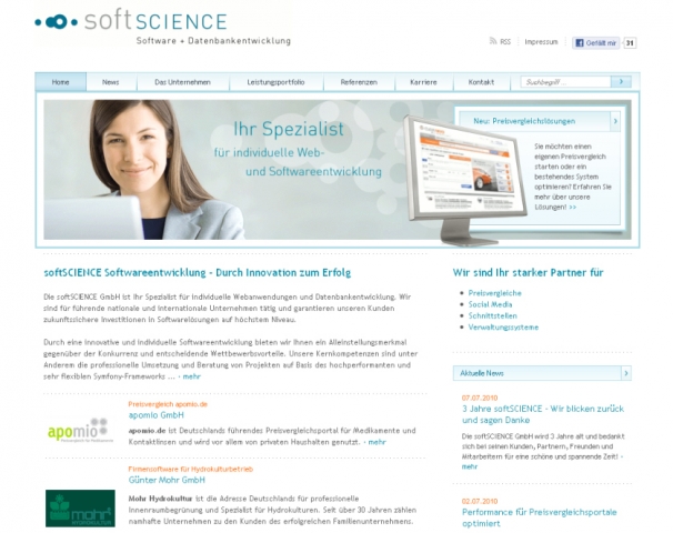 Relaunch der softSCIENCE-Homepage.
