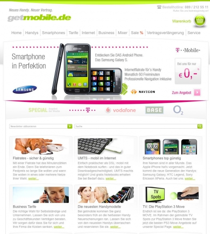 Schick und im Trend - der getmobile Shop im neuen Design Schick und im Trend - der getmobile Shop im neuen Design