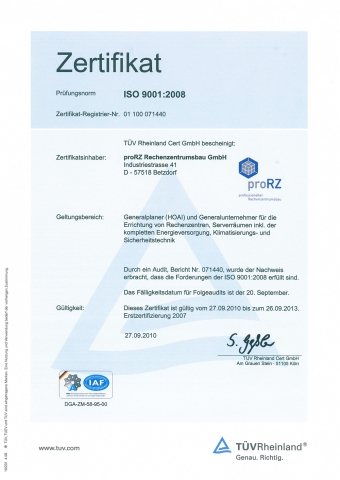 proRZ Rechenzentrumsbau setzt weiterhin auf hohen Qualitätsanspruch proRZ Rechenzentrumsbau setzt weiterhin auf hohen Qualitätsanspruch