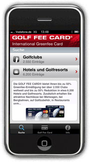 Golf Fee Card International®: Jetzt auch als iPhone App