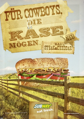 Jetzt neu:   Das Steak&Cheddar Sandwich für echte Cowboys