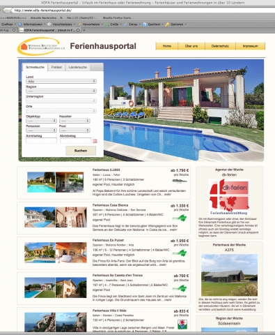 Ferienhaus-Verband ab sofort mit eigenem Ferienhaus-Portal im Internet - Qualität  geht vor Quantitä