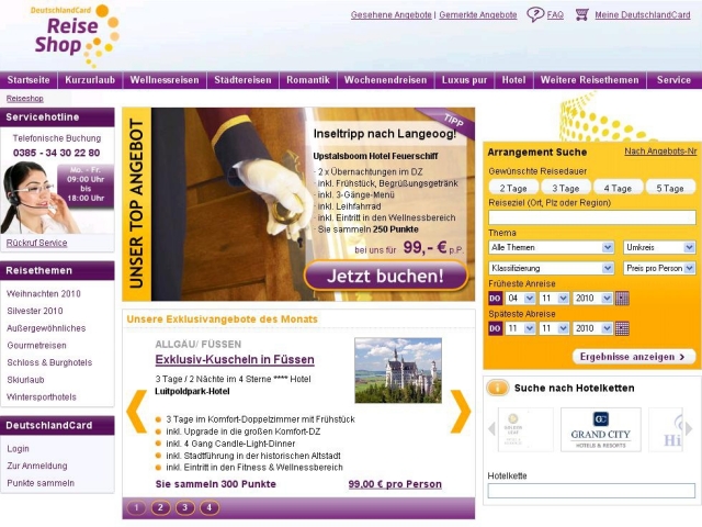 Mit der DeutschlandCard deutschlandweit auf Kurzreise