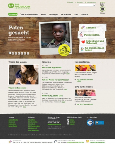 WebAward und W³ Award für www.sos-kinderdorf.de - eine der weltweit besten Websites