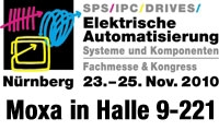 Moxa mit neuen Lösungen für die industrielle Automation auf der SPS/IPC/DRIVES 2010