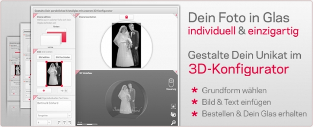 Fotos in Glas, Glasfotos selbst gestalten im 3D-Konfigurator