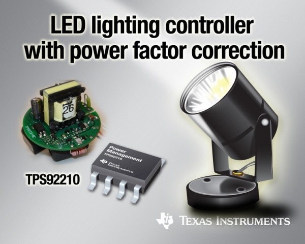 TI präsentiert neuen LED-Controller mit Leistungsfaktorkorrektur TI präsentiert neuen LED-Controller mit Leistungsfaktorkorrektur
