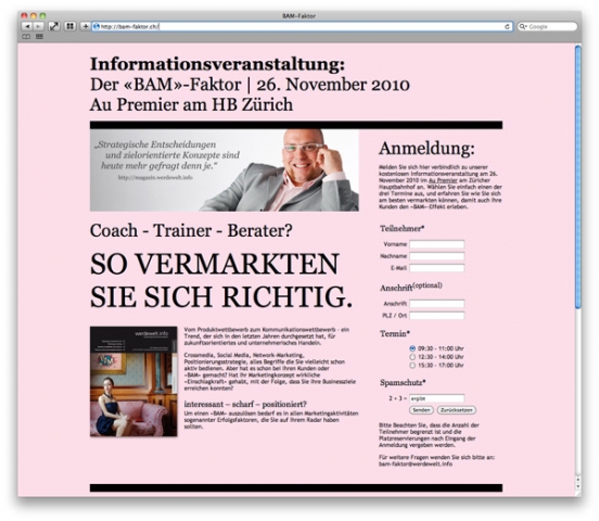 Benjamin Schulz als Marketingexperte auf Schweizer Seminar für Coaches, Trainer und Berater