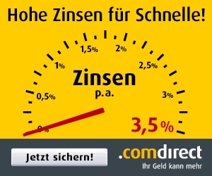comdirect bank Zins-Aktion: weniger als 5.000 Konten zu 3,5 % noch verfügbar