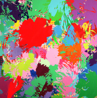 Flower Power 04.08, 2008, Acryl, Lack und Farbspray auf Holz, 120 cm x 120 cm, © VG Bild-Kunst, Bonn