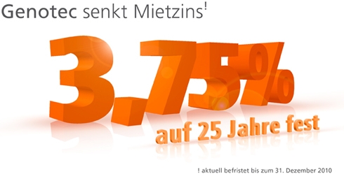 Mit Optionskauf günstig zum Eigenheim: 3,75% Mietzins fest auf 25 Jahre Mit Optionskauf günstig zum Eigenheim: 3,75% Mietzins fest auf 25 Jahre