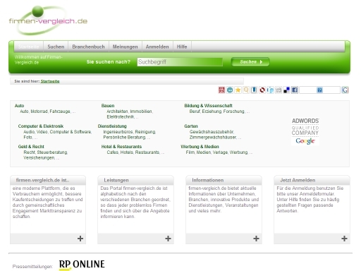 Firmen vergleichen und gleichzeitig aktuelle Informationen erhalten