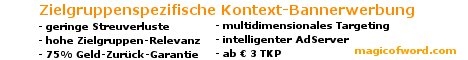 Zielgrupenspezifische Bannerwerbung auf magicofword.com