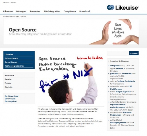 Likewise Software jetzt mit deutschsprachiger Webpräsenz zur Integration von Unix, Linux und Apple i