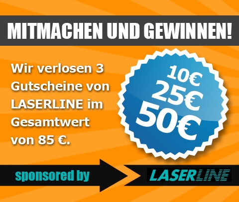 3 Gutscheine von LASERLINE im Gesamtwert von 85 EUR