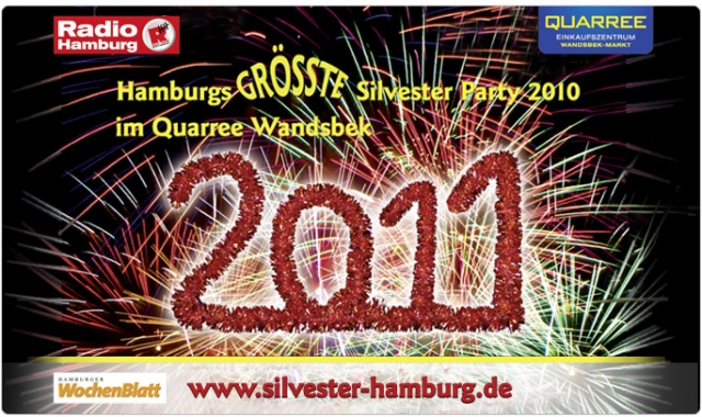 Das Einkaufszentrum QUARREE Wandsbek feiert Hamburgs größte Silvesterparty 2010 mit seinen aktiven F Das Einkaufszentrum QUARREE Wandsbek feiert Hamburgs größte Silvesterparty 2010 mit seinen aktiven F