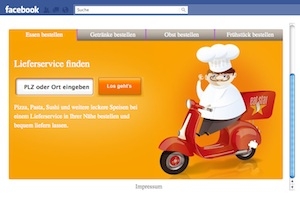 Lieferservicebestellungen jetzt auchüber Facebook-Applikation möglich Lieferservicebestellungen jetzt auchüber Facebook-Applikation möglich