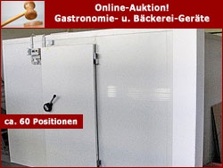 Küchengeräte und Bäckereimaschinen in Online-Auktion Küchengeräte und Bäckereimaschinen in Online-Auktion